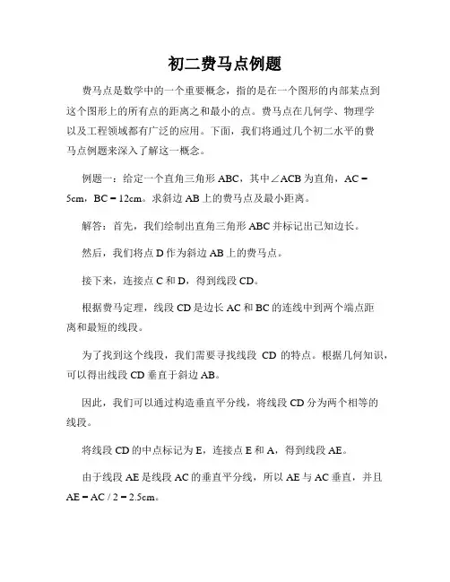 初二费马点例题