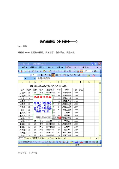 教你如何制作最全面的excel表格(doc 68页)
