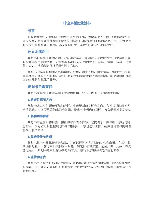 什么叫做规划书