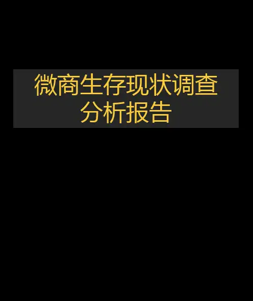 微商人群基本信息数据化调查报告
