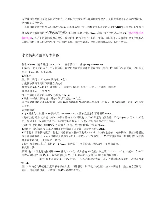 卡诺氏固定液
