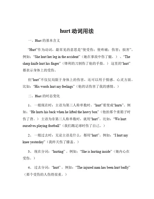 hurt动词用法