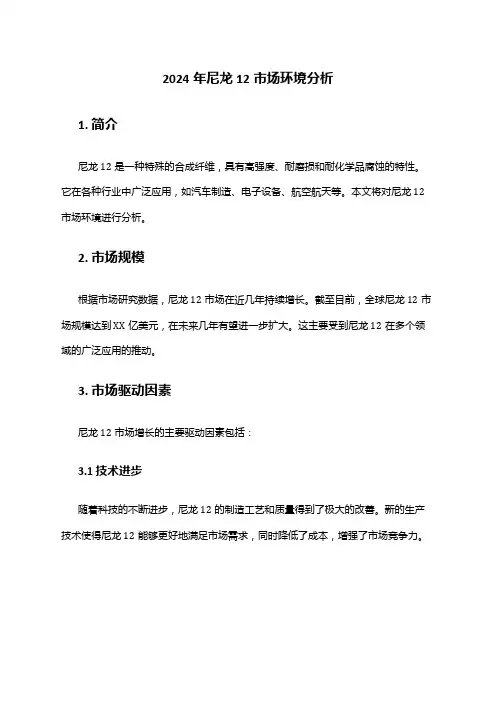 2024年尼龙12市场环境分析