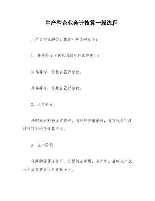 生产型企业会计核算一般流程