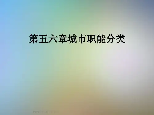 第五六章城市职能分类