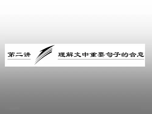 高考语文专题突破复习：理解文中重要句子的含意PPT优秀课件