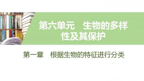 人教版八年级生物上册第6单元第一章   第二节 从种到界