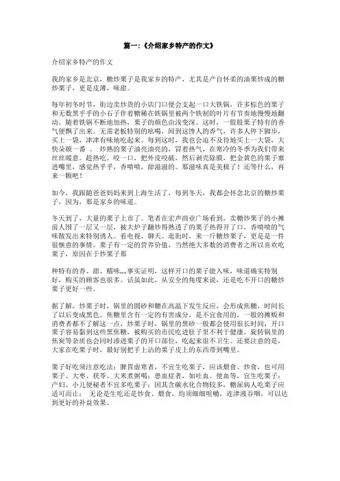 南通特产作文