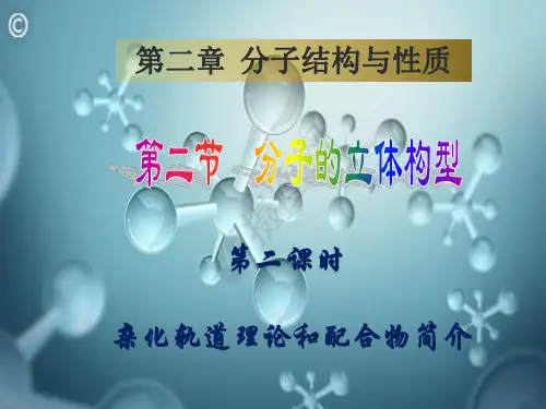 2.2.2《杂化轨道理论和配合物简介》PPT课件人教版高二化学选修3