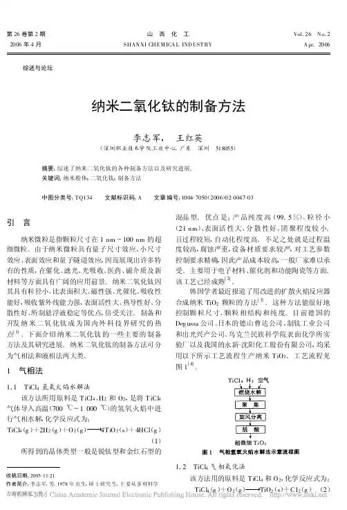 纳米二氧化钛的制备方法