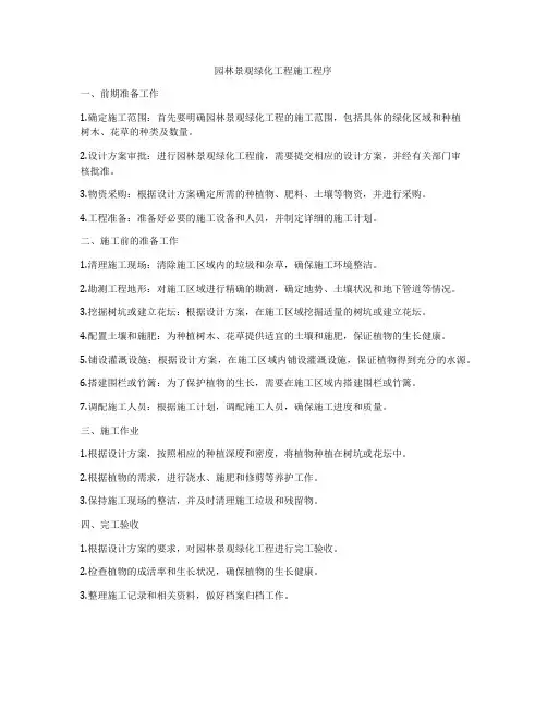 园林景观绿化工程施工程序