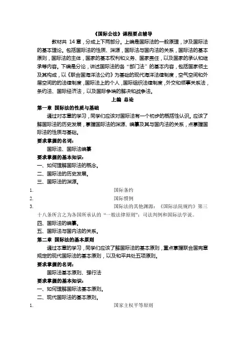 《国际公法》课程要点辅导