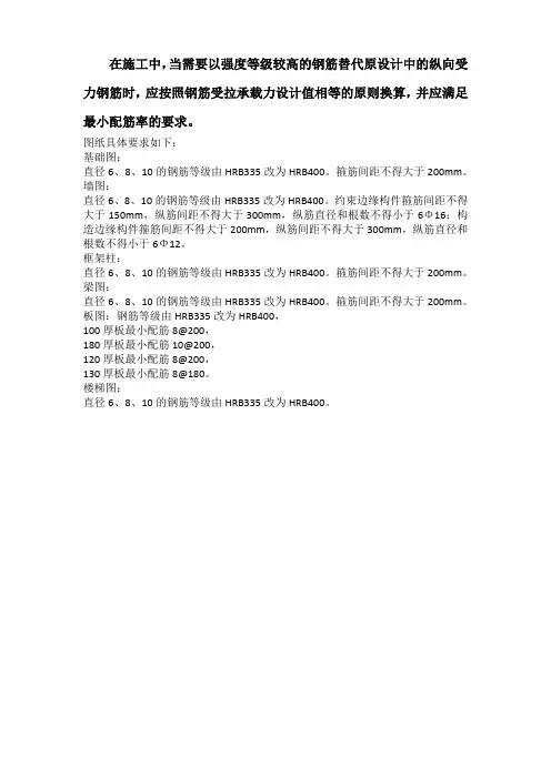 钢筋代换用表格1