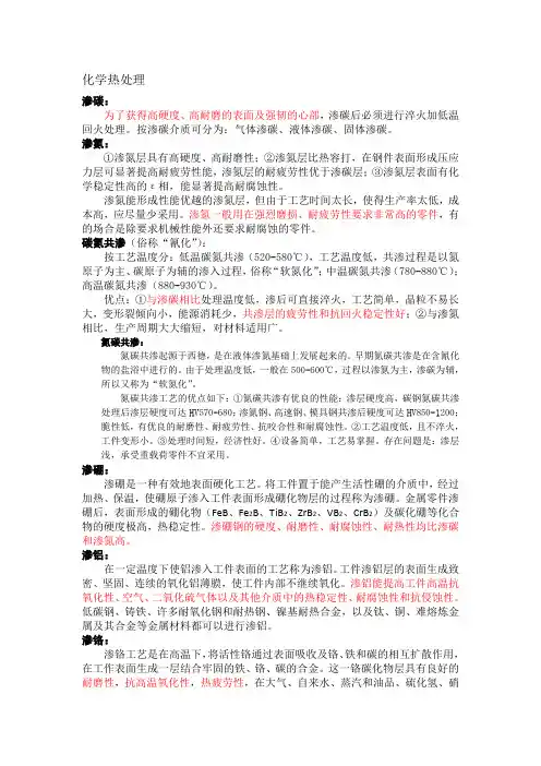表面化学热处理技术