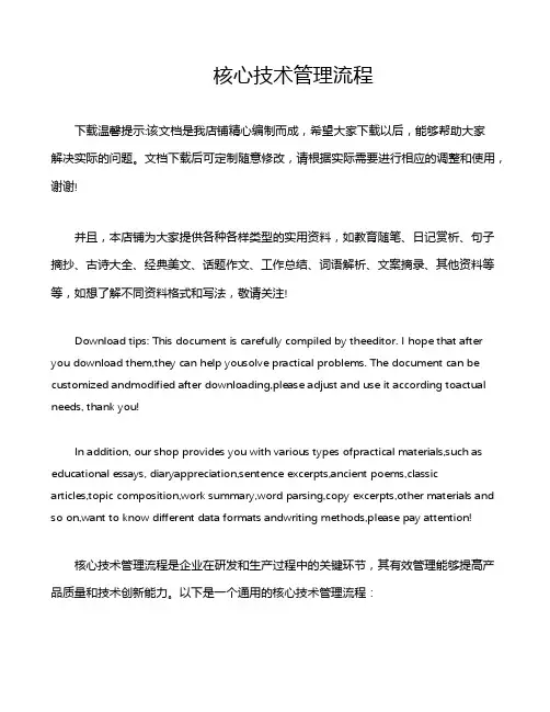 核心技术管理流程