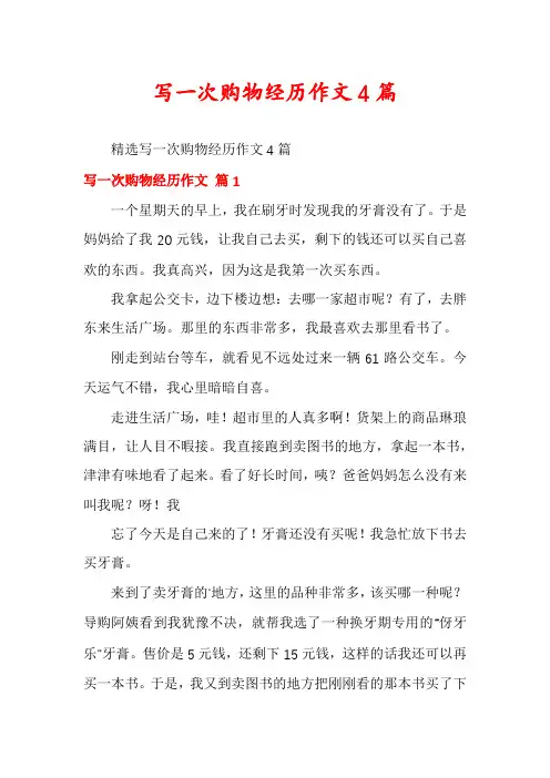 写一次购物经历作文4篇