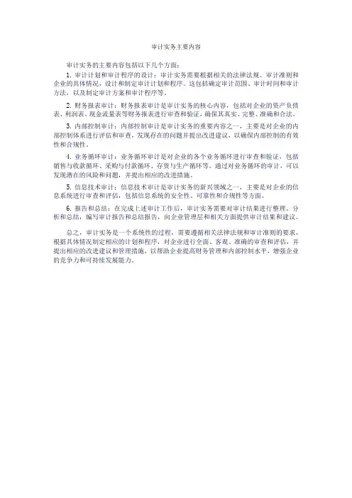 审计实务主要内容