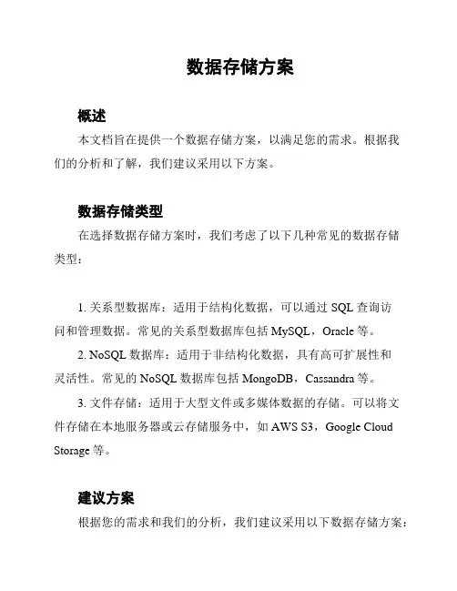 数据存储方案