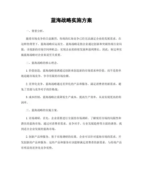 蓝海战略实施方案