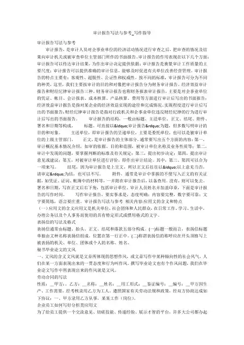 审计报告写法与参考_写作指导