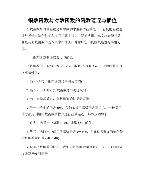 指数函数与对数函数的函数逼近与插值