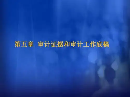 第三章审计证据和审计工作底稿