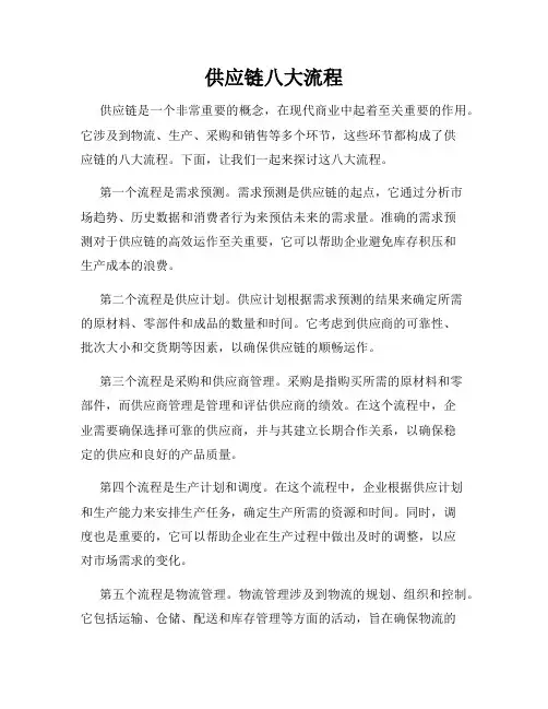 供应链八大流程