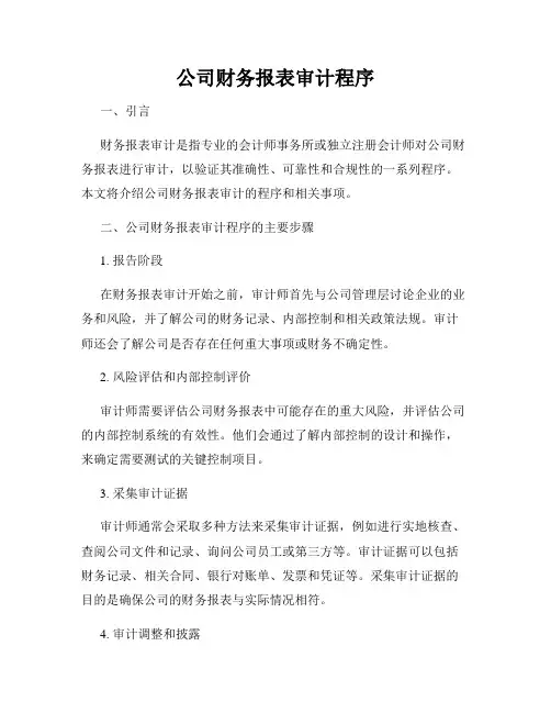 公司财务报表审计程序