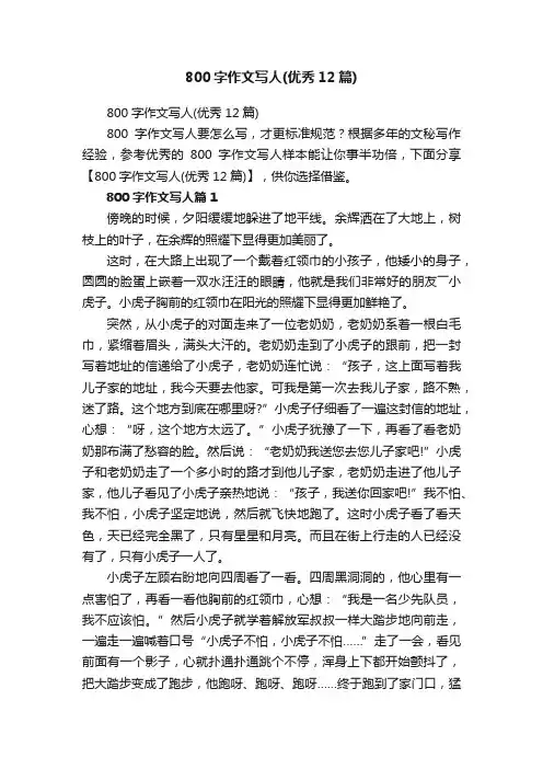 800字作文写人（优秀12篇）