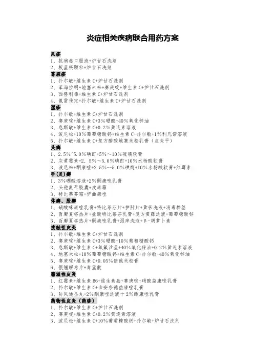 炎症相关疾病联合用药方案