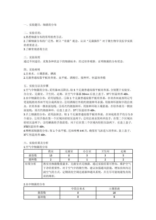 医学微生物学实验：细菌的分布