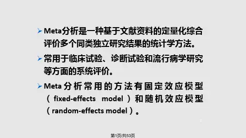 Meta分析很全的PPT课件
