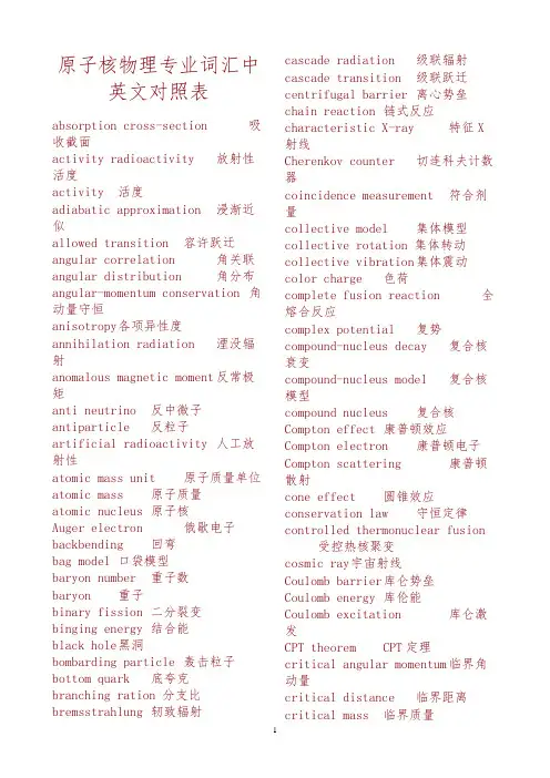核物理专业英语..
