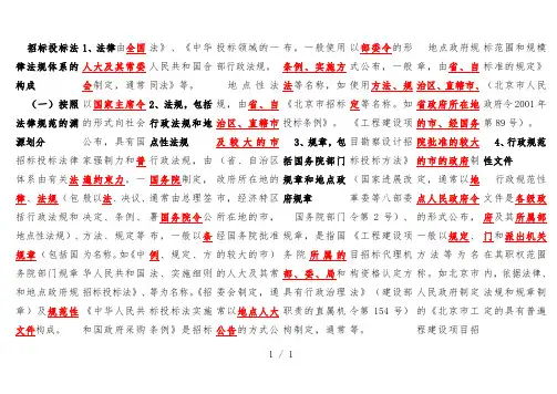 招标投标法律法规体系的构成培训课程