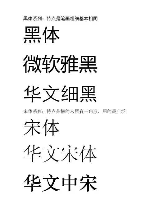 区分各种汉字字体