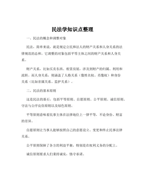 民法学知识点整理