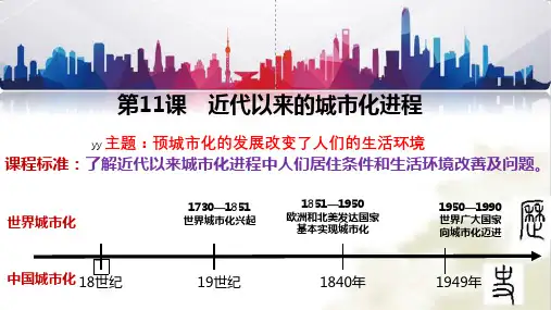 第11课近代以来的城市化进程课件--高三历史选择性必修2一轮复习