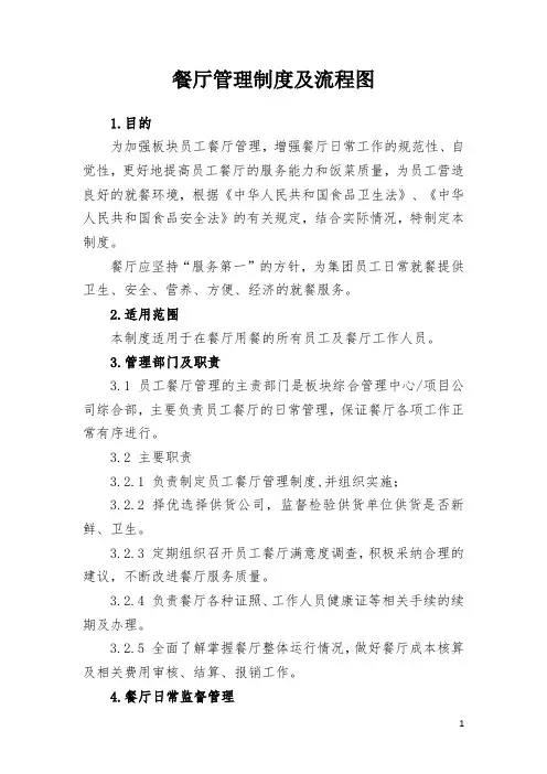 食堂管理流程图