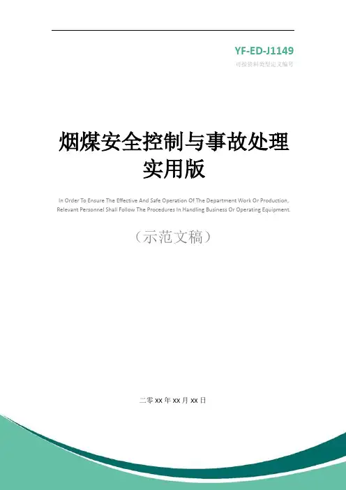 烟煤安全控制与事故处理实用版