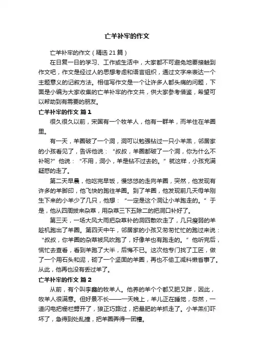 亡羊补牢的作文