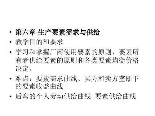 微观经济学7生产要素需求与供给(精)