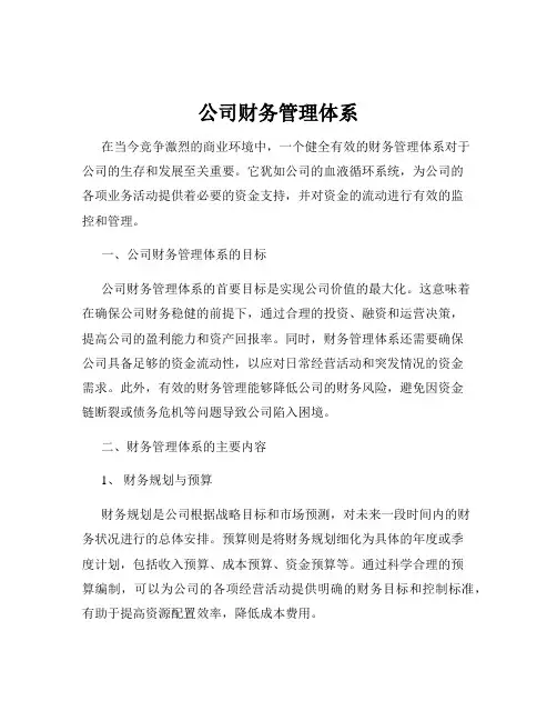 公司财务管理体系