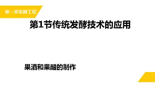 人教版高中生物学课件果酒和果醋的制作