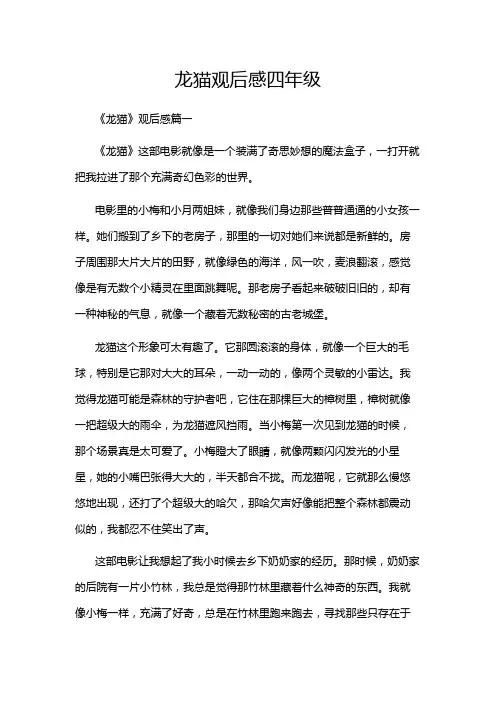 龙猫观后感四年级