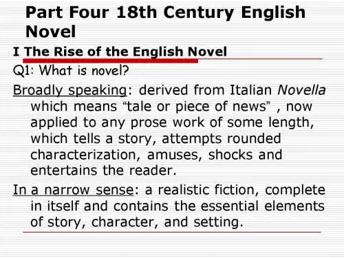英国文学史及选读第一册lecture6 18th century english novel part2