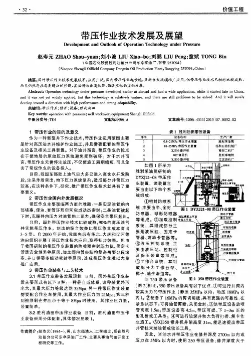 带压作业技术发展及展望