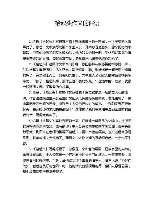 抬起头作文的评语