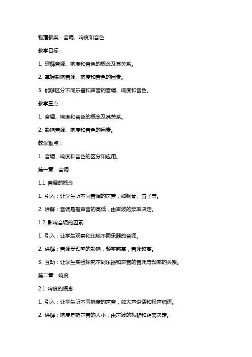 物理教案-音调