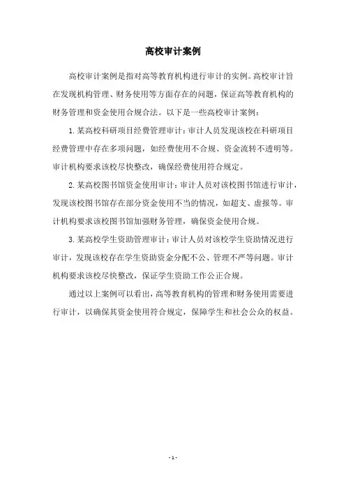高校审计案例