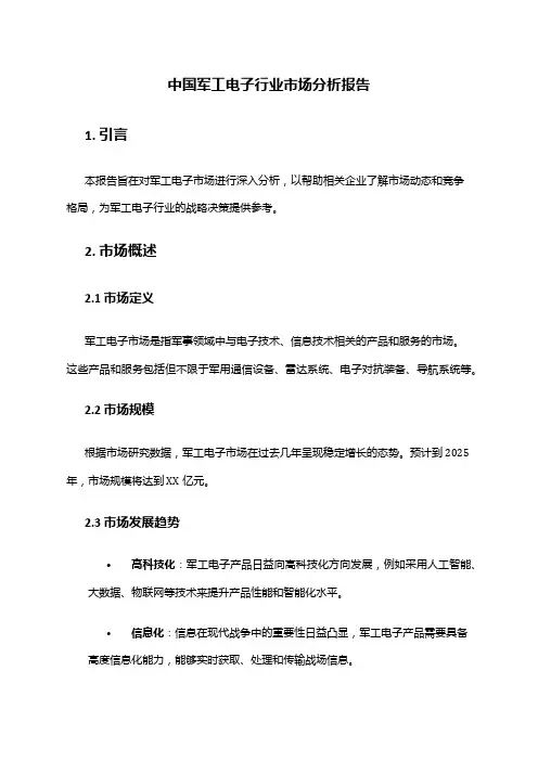 中国军工电子行业市场分析报告
